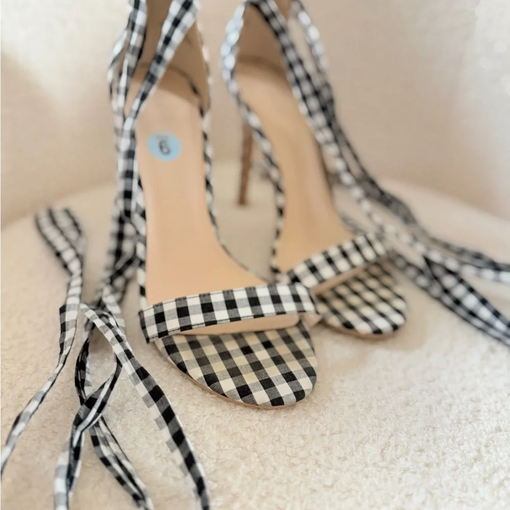 Forever 21 Black and White Checkered Heels - Picture 2 of 3